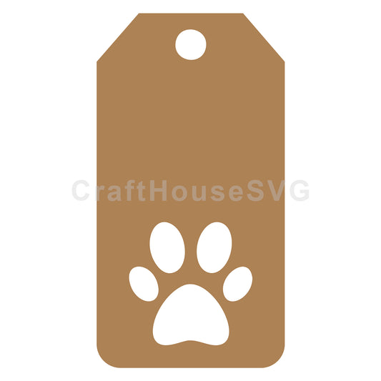 Paw Gift Tag SVG