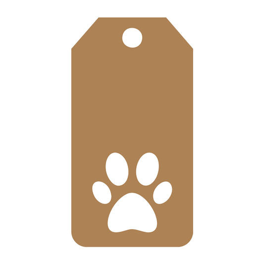 Paw Gift Tag SVG design for Cricut, Silhouette, laser cutting, vinyl, sublimation, gift tags, and craft projects.