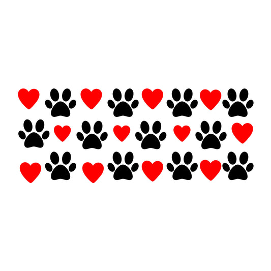 Paw Prints Glass Can Wrap SVG design for Cricut, Silhouette, laser cutting, vinyl, sublimation, and craft projects.