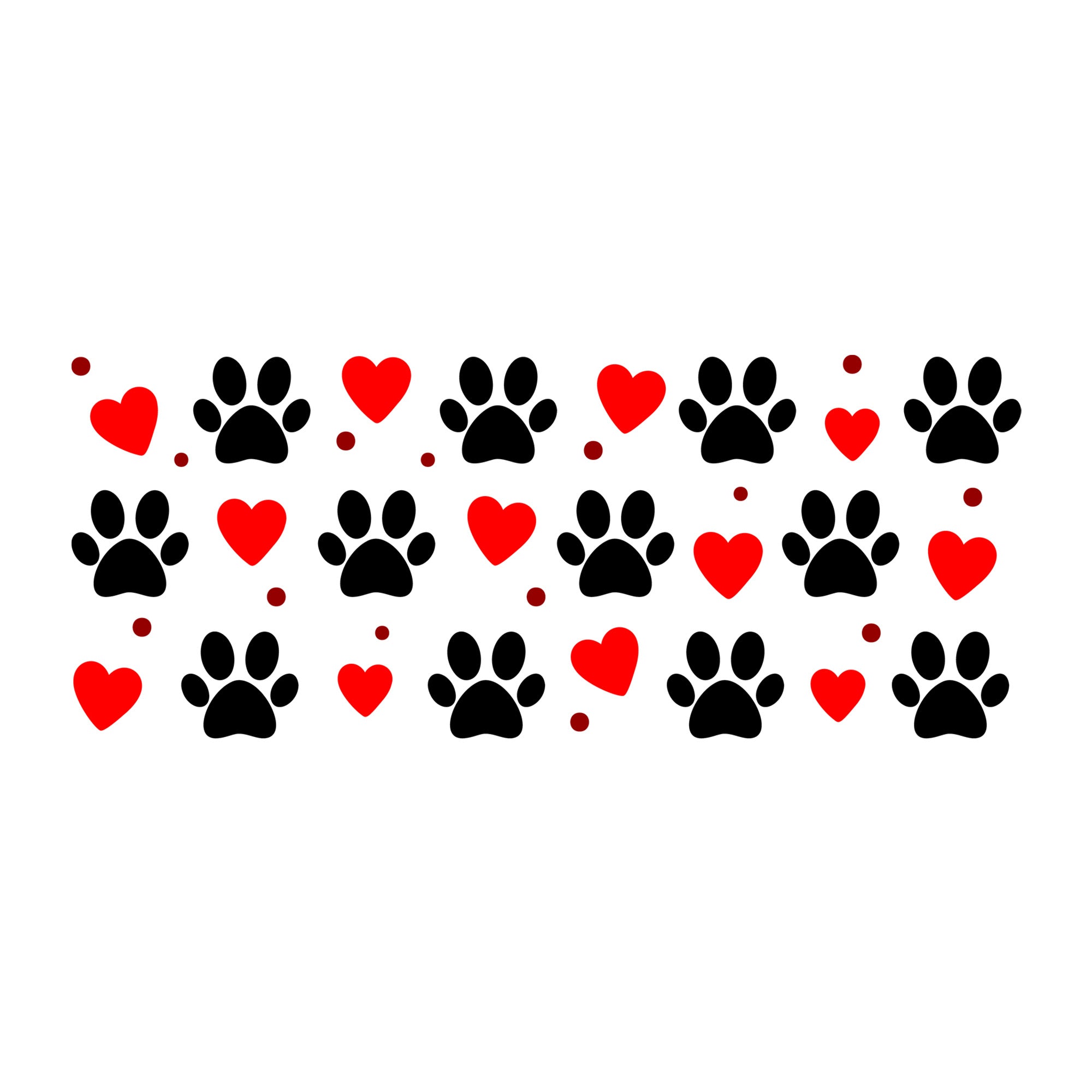 Paw Prints Glass Can Wrap SVG design for Cricut, Silhouette, laser cutting, vinyl, sublimation, and craft projects.