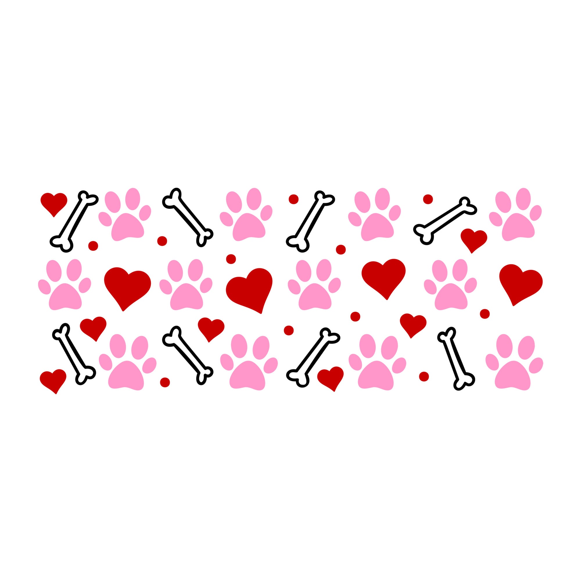 Paw Prints Glass Can Wrap SVG design for Cricut, Silhouette, laser cutting, vinyl, sublimation, and craft projects.