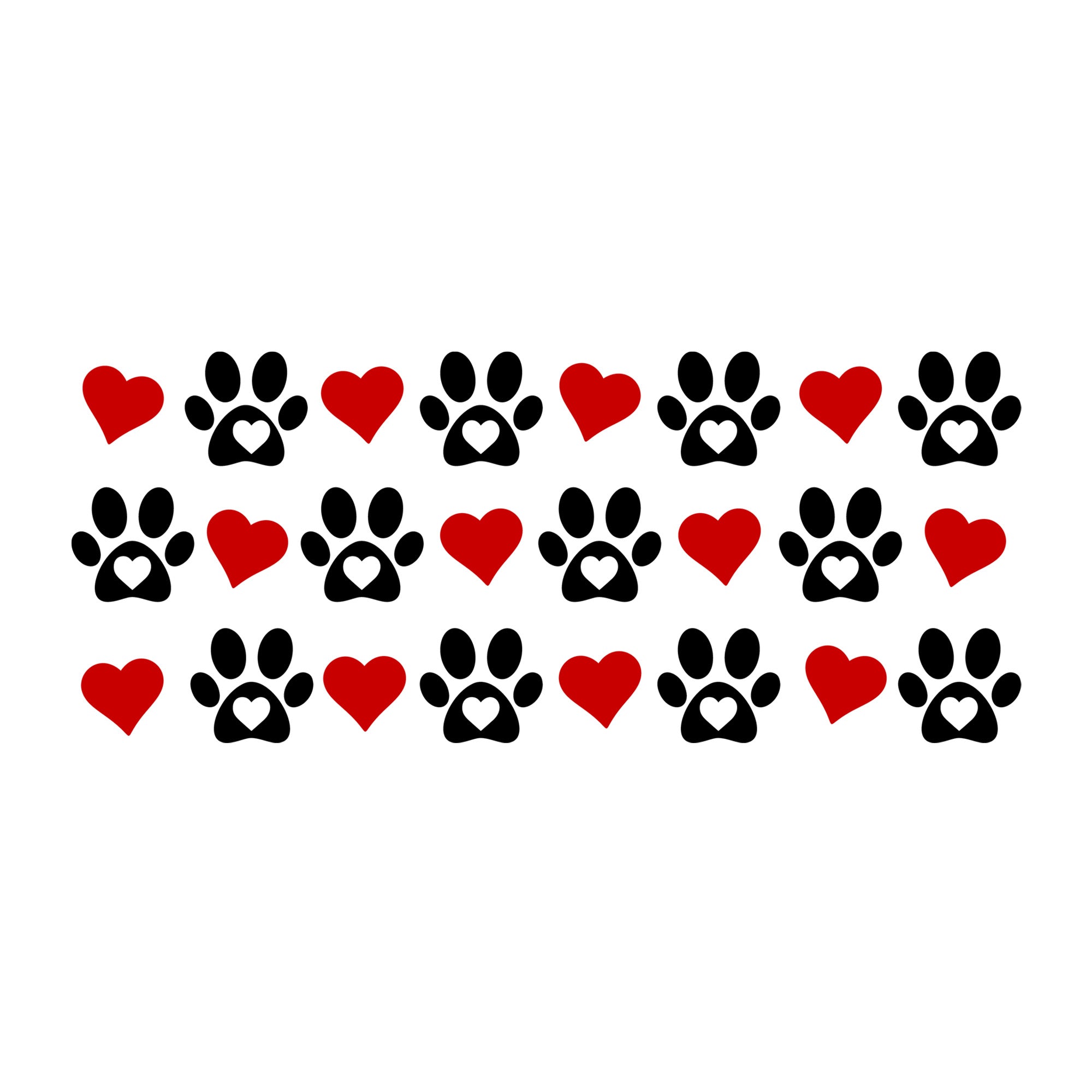 Paw Prints Glass Can Wrap SVG design for Cricut, Silhouette, laser cutting, vinyl, sublimation, and craft projects.