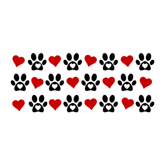 Paw Prints Glass Can Wrap SVG design for Cricut, Silhouette, laser cutting, vinyl, sublimation, and craft projects.
