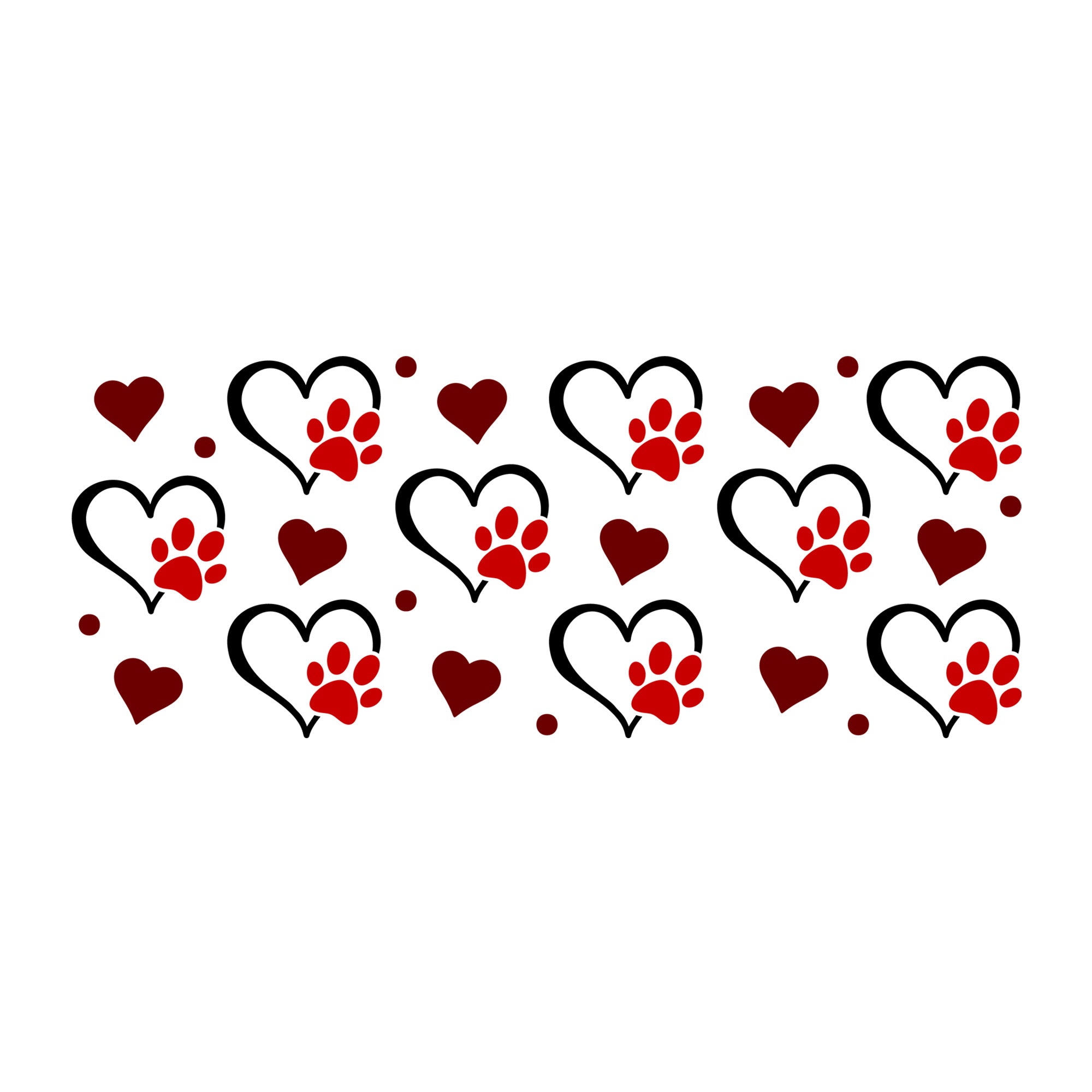Paw Prints Glass Can Wrap SVG design for Cricut, Silhouette, laser cutting, vinyl, sublimation, and craft projects.