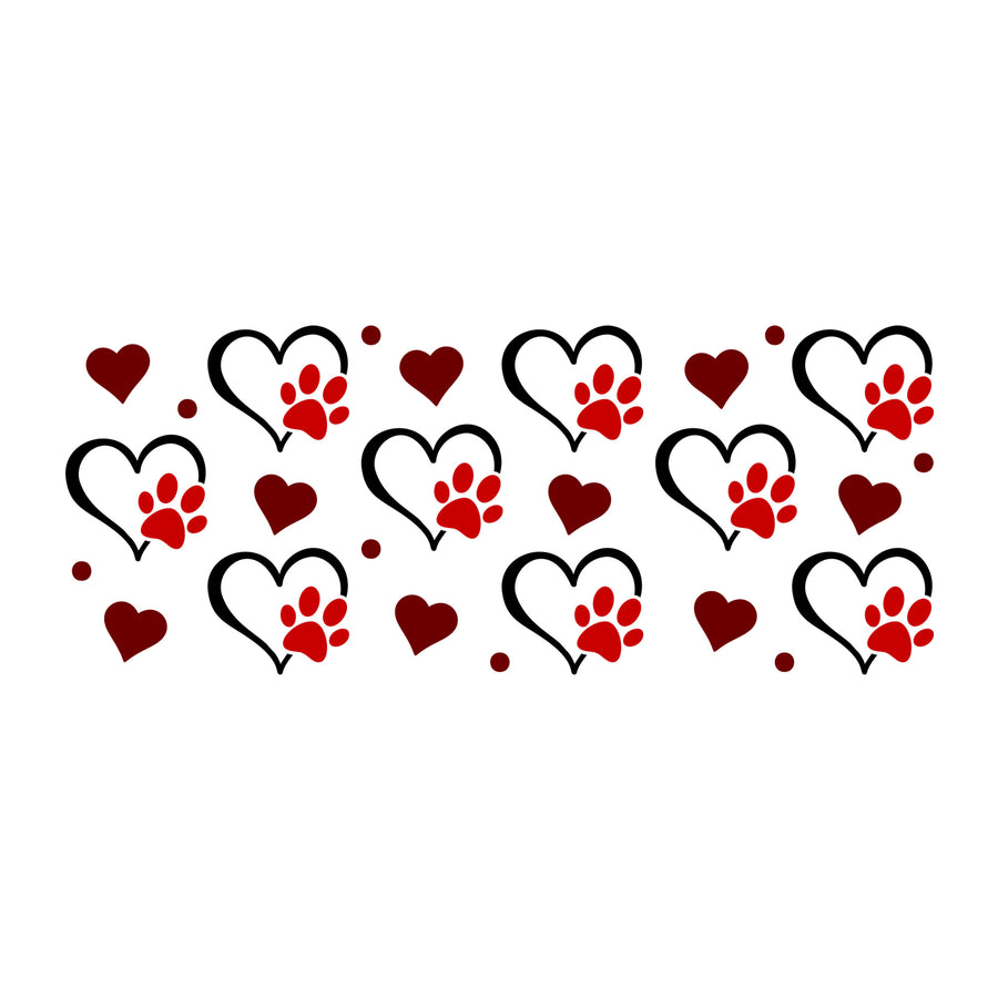 Paw Prints Glass Can Wrap SVG design for Cricut, Silhouette, laser cutting, vinyl, sublimation, and craft projects.