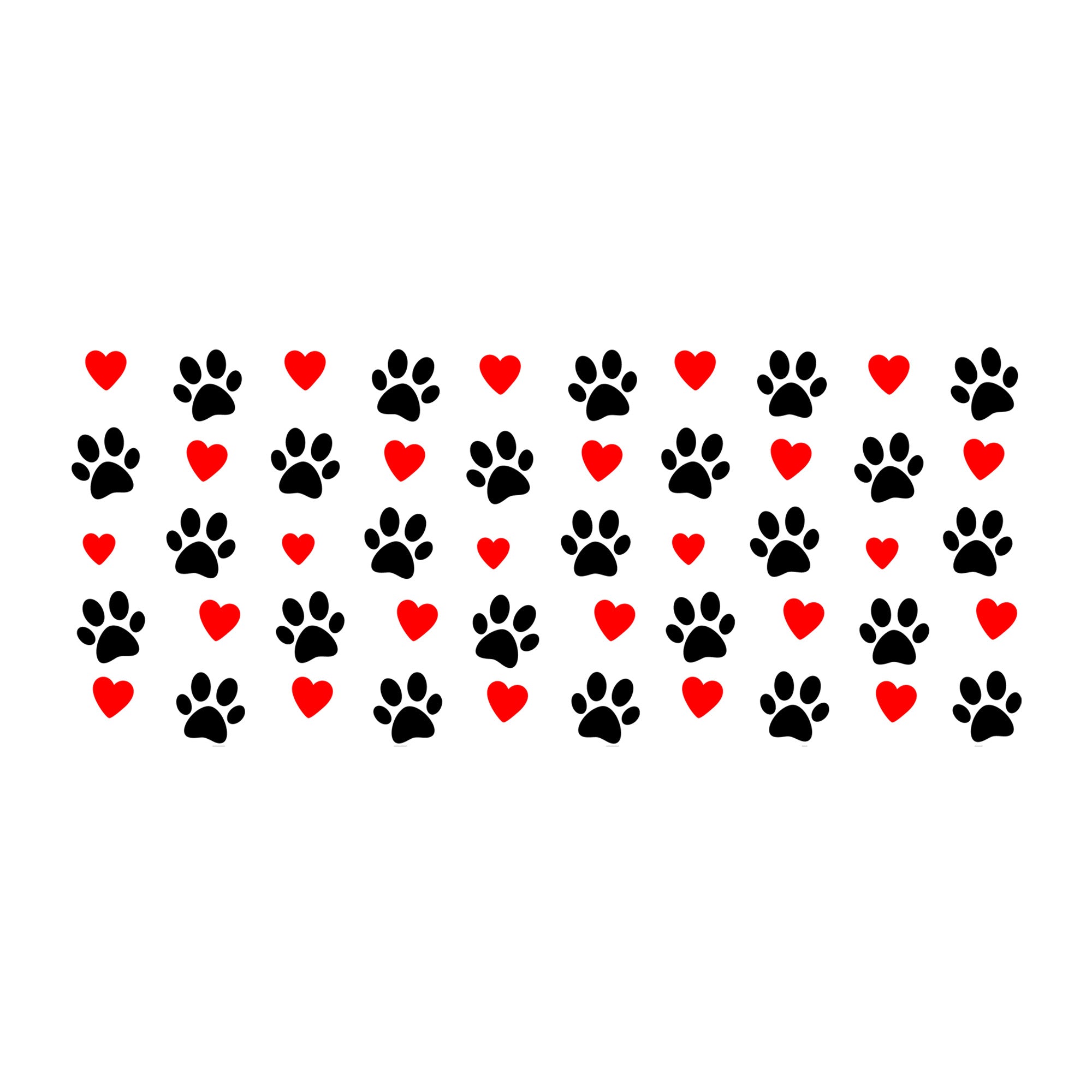 Paw Prints Glass Can Wrap SVG design for Cricut, Silhouette, laser cutting, vinyl, sublimation, and craft projects.