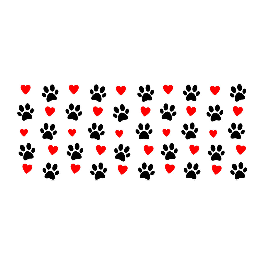 Paw Prints Glass Can Wrap SVG design for Cricut, Silhouette, laser cutting, vinyl, sublimation, and craft projects.