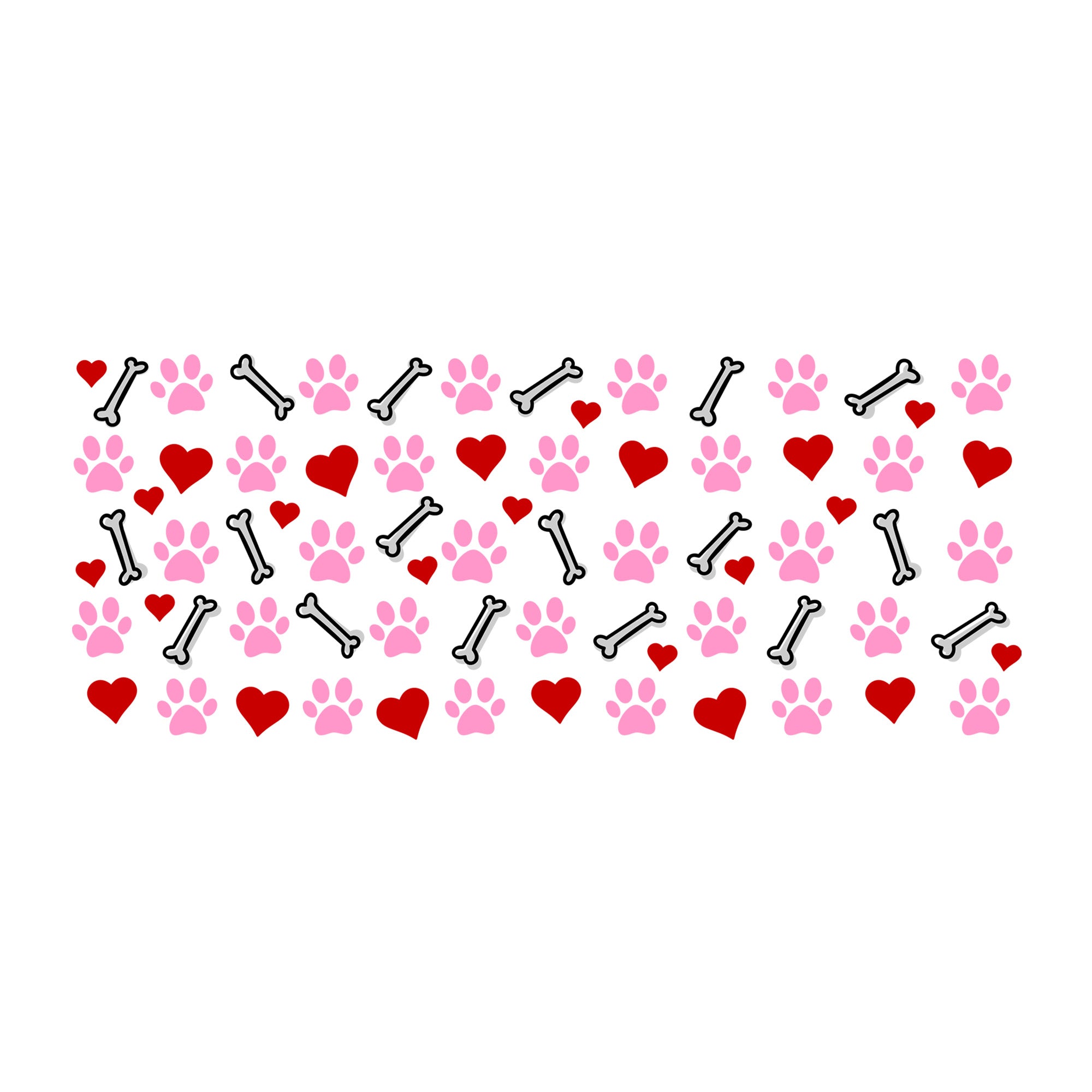 Paw Prints Glass Can Wrap SVG design for Cricut, Silhouette, laser cutting, vinyl, sublimation, and craft projects.