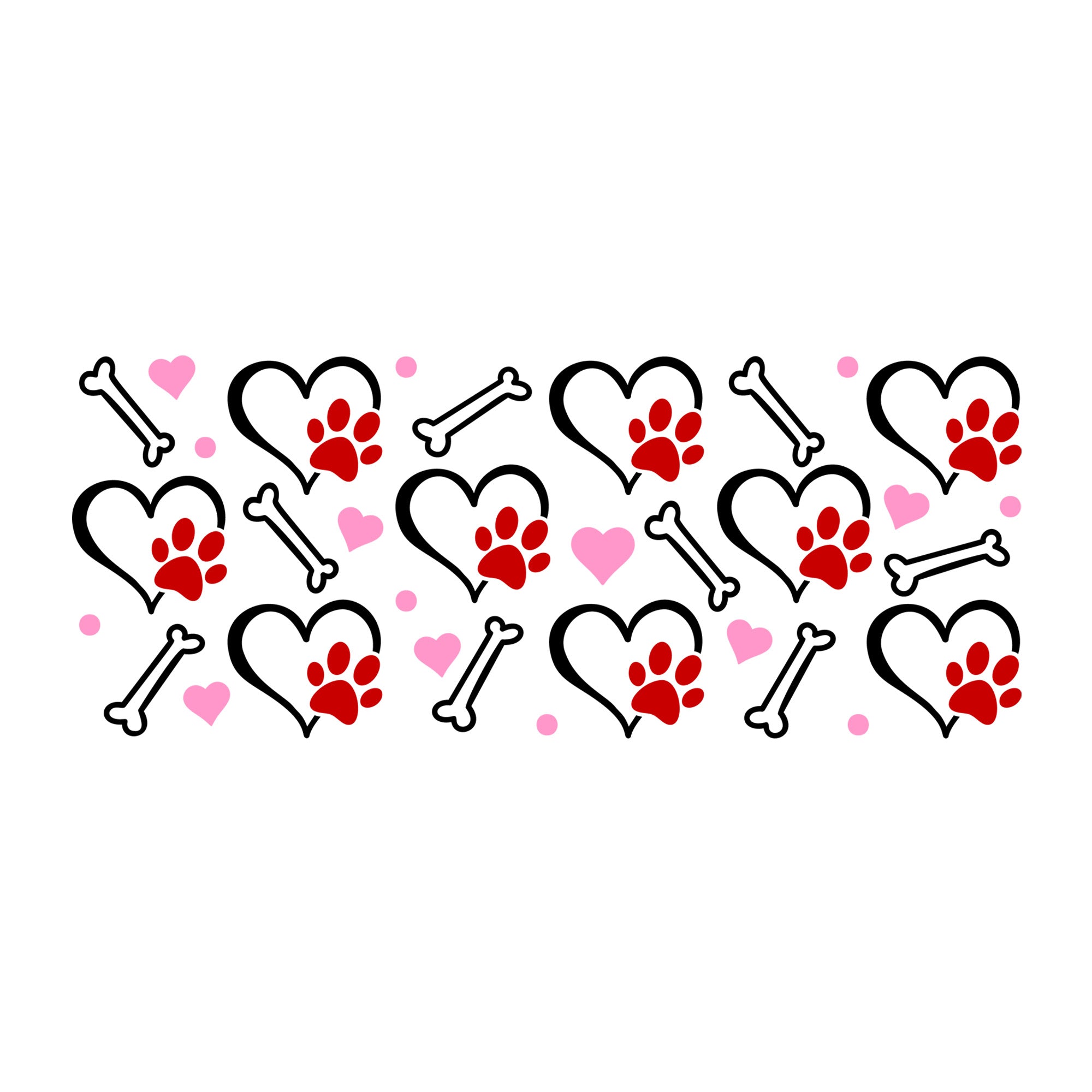 Paw Prints Glass Can Wrap SVG design for Cricut, Silhouette, laser cutting, vinyl, sublimation, and craft projects.