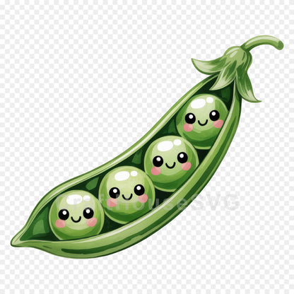 Kawaii Vegetables Clipart Sublimation Bundle PNG