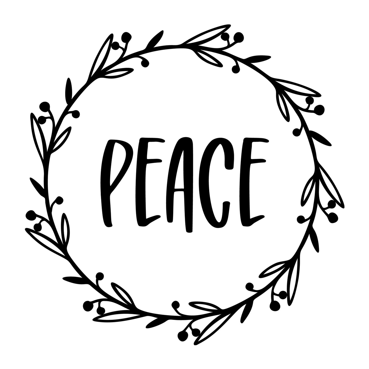 Peace SVG design for Cricut, Silhouette, laser cutting, vinyl, sublimation, and Christmas craft projects.