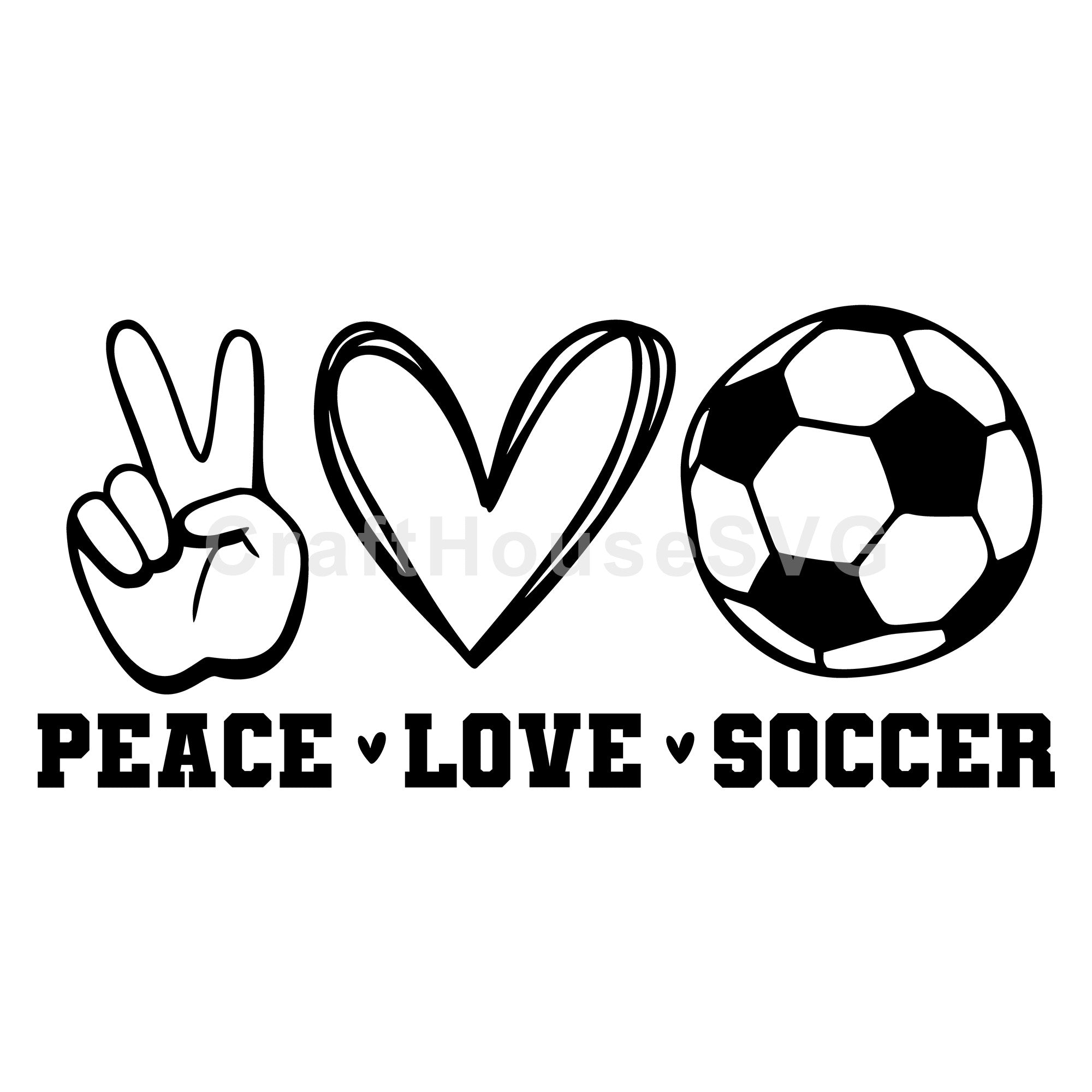 Peace Love Soccer SVG