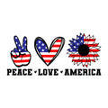 Peace Love America SVG design for Cricut, Silhouette, laser cutting, vinyl, sublimation, and patriotic craft projects.