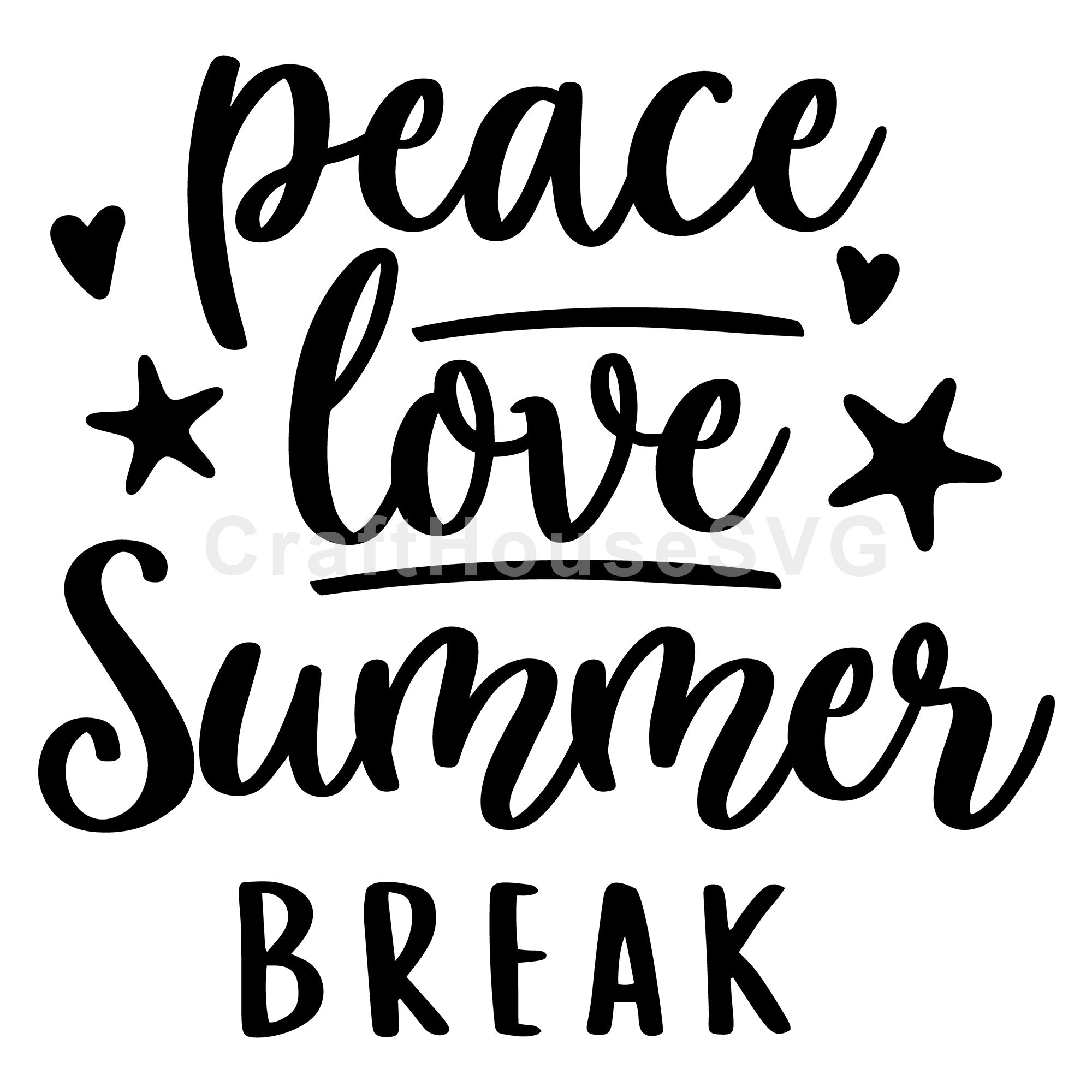 Peace love summer break  SVG | M48F | A Summer SVG cut file