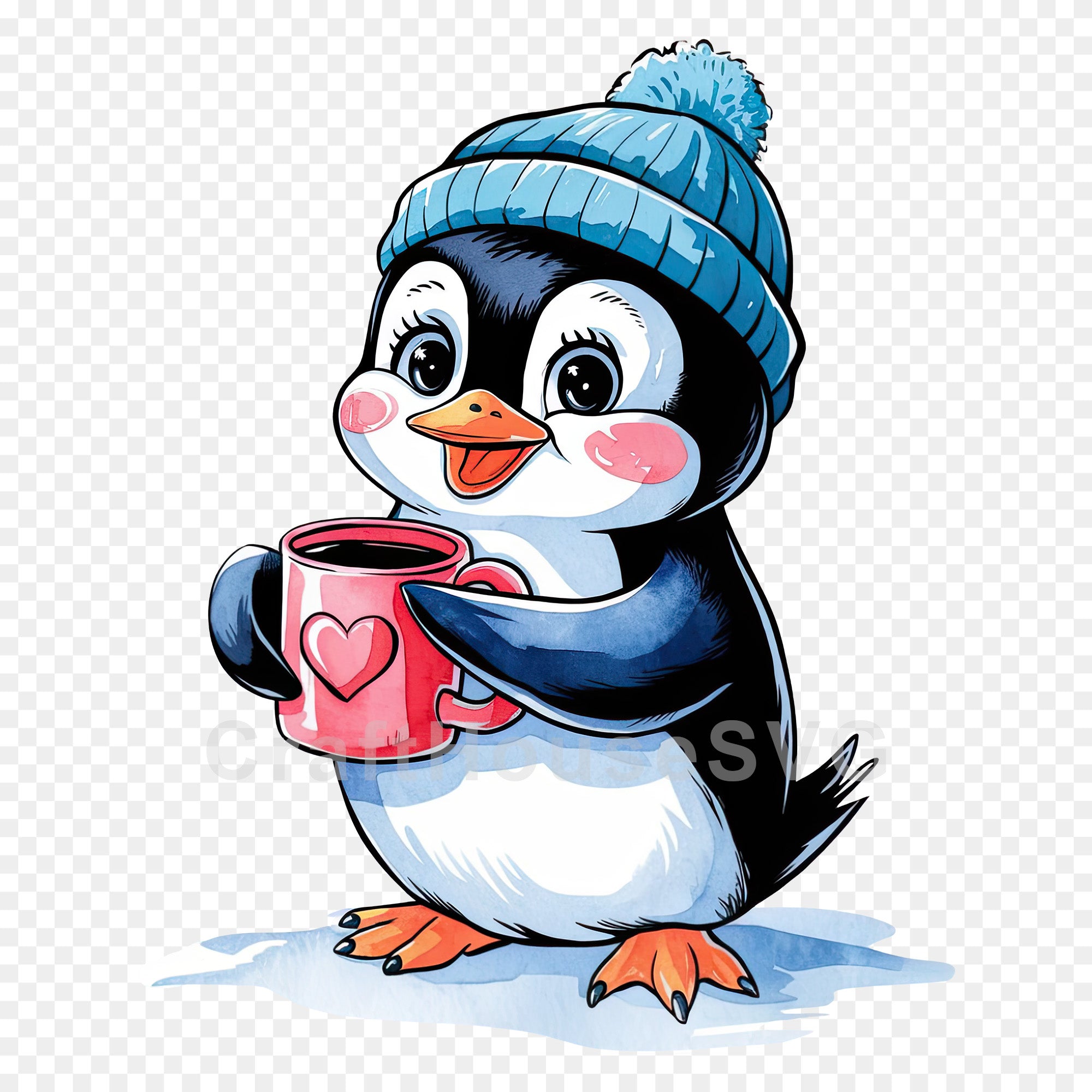 Christmas Penguin Clipart Sublimation Bundle