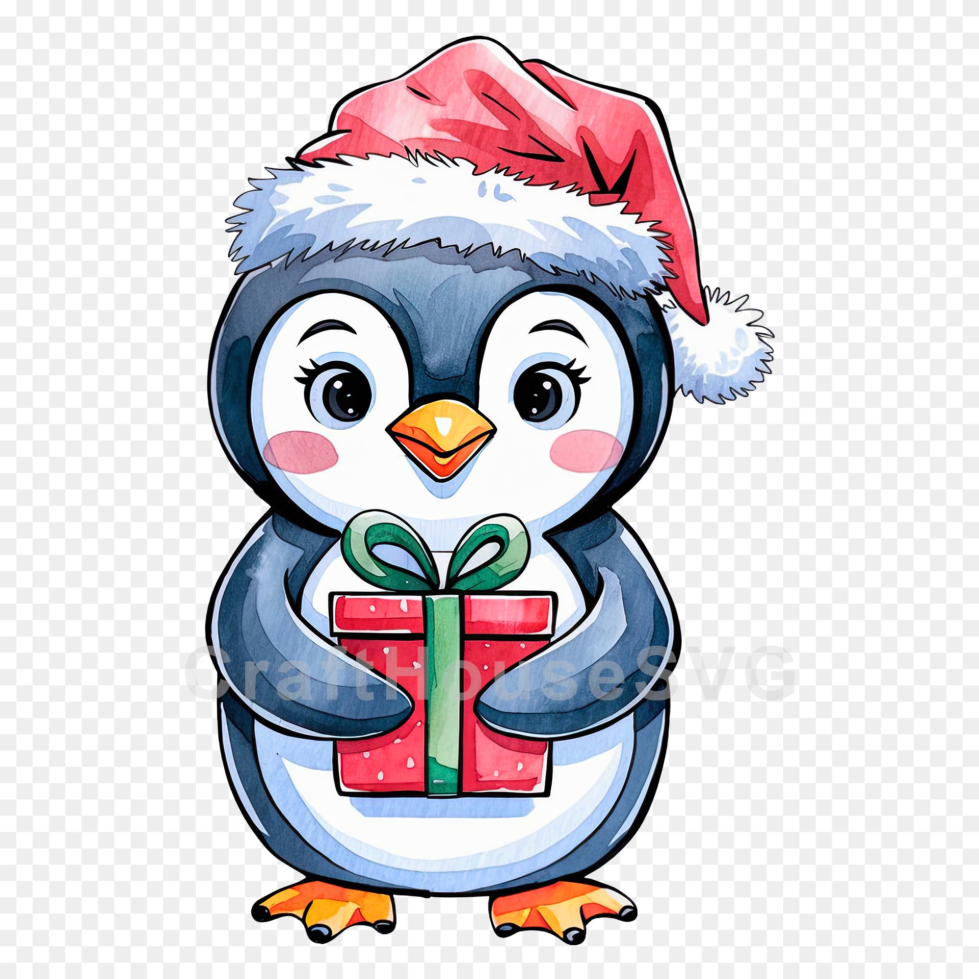 Christmas Penguin Clipart Sublimation Bundle