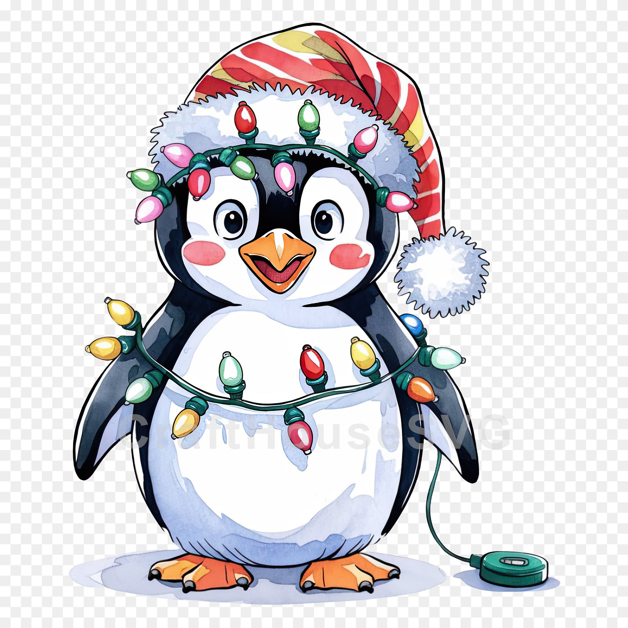 Christmas Penguin Clipart Sublimation Bundle