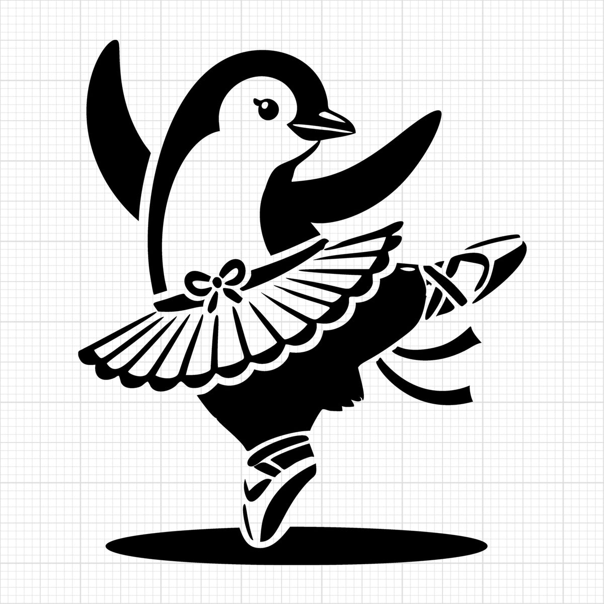 Penguin Ballerina Twirling in Tutu with Grace