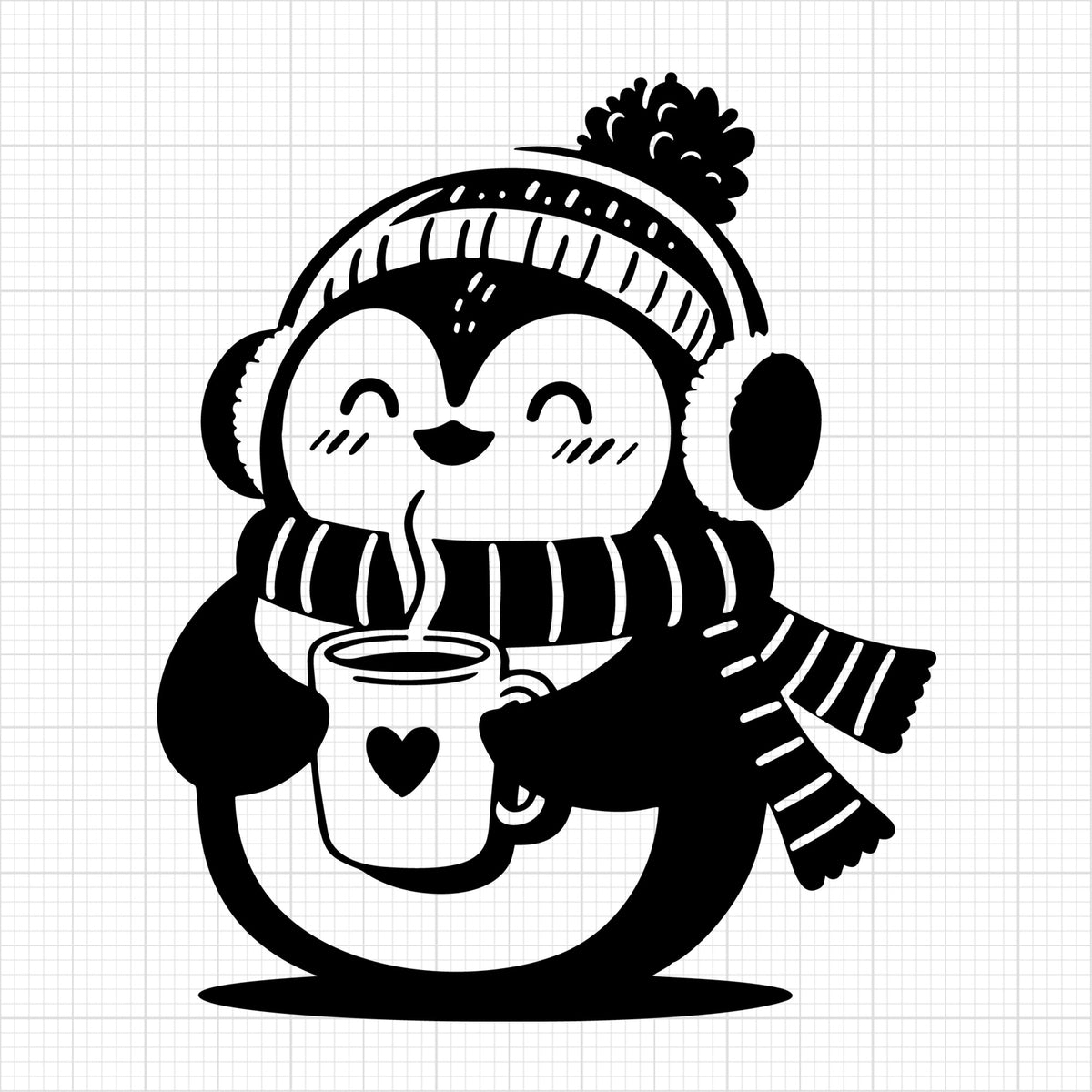 Penguin Holding Hot Chocolate