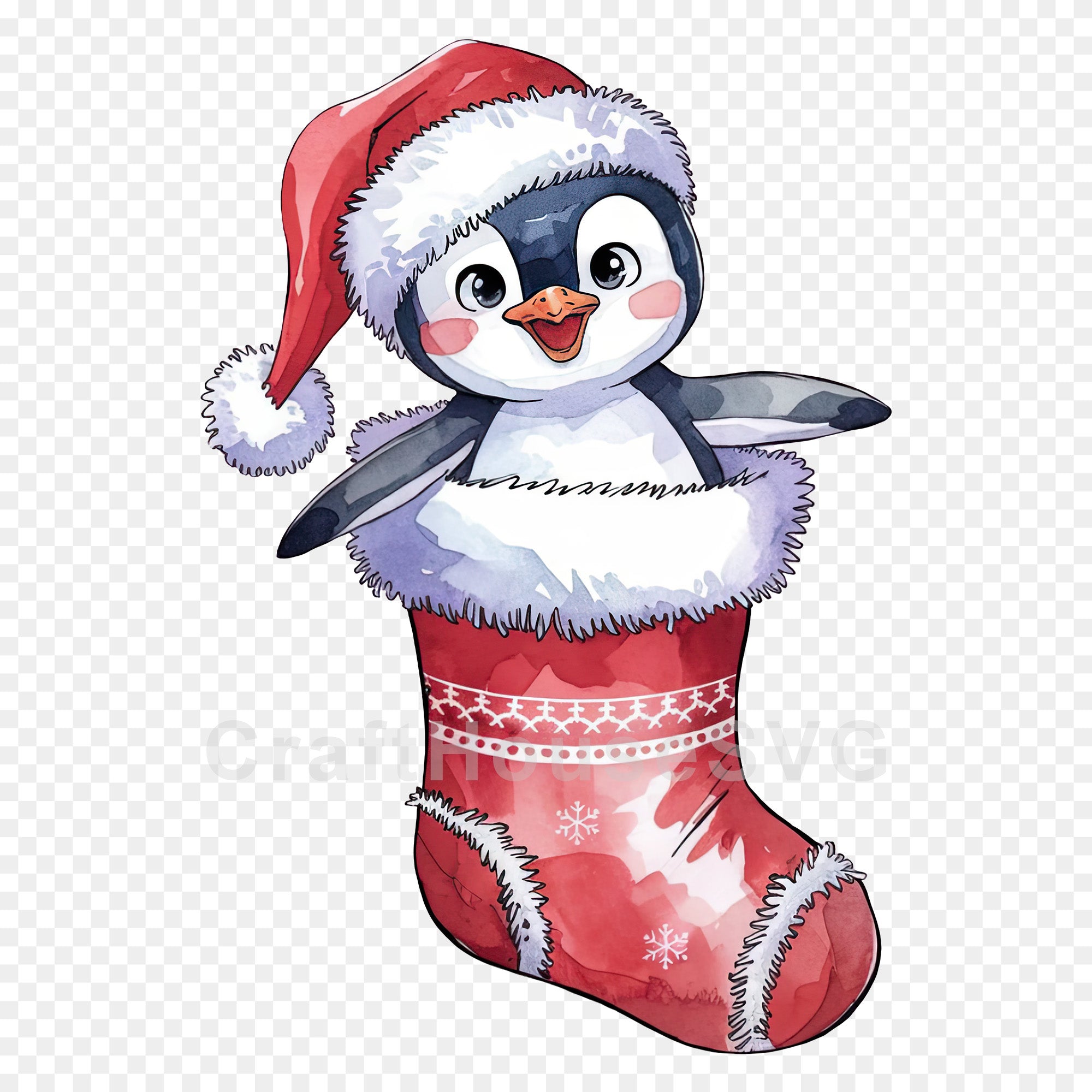 Christmas Penguin Clipart Sublimation Bundle