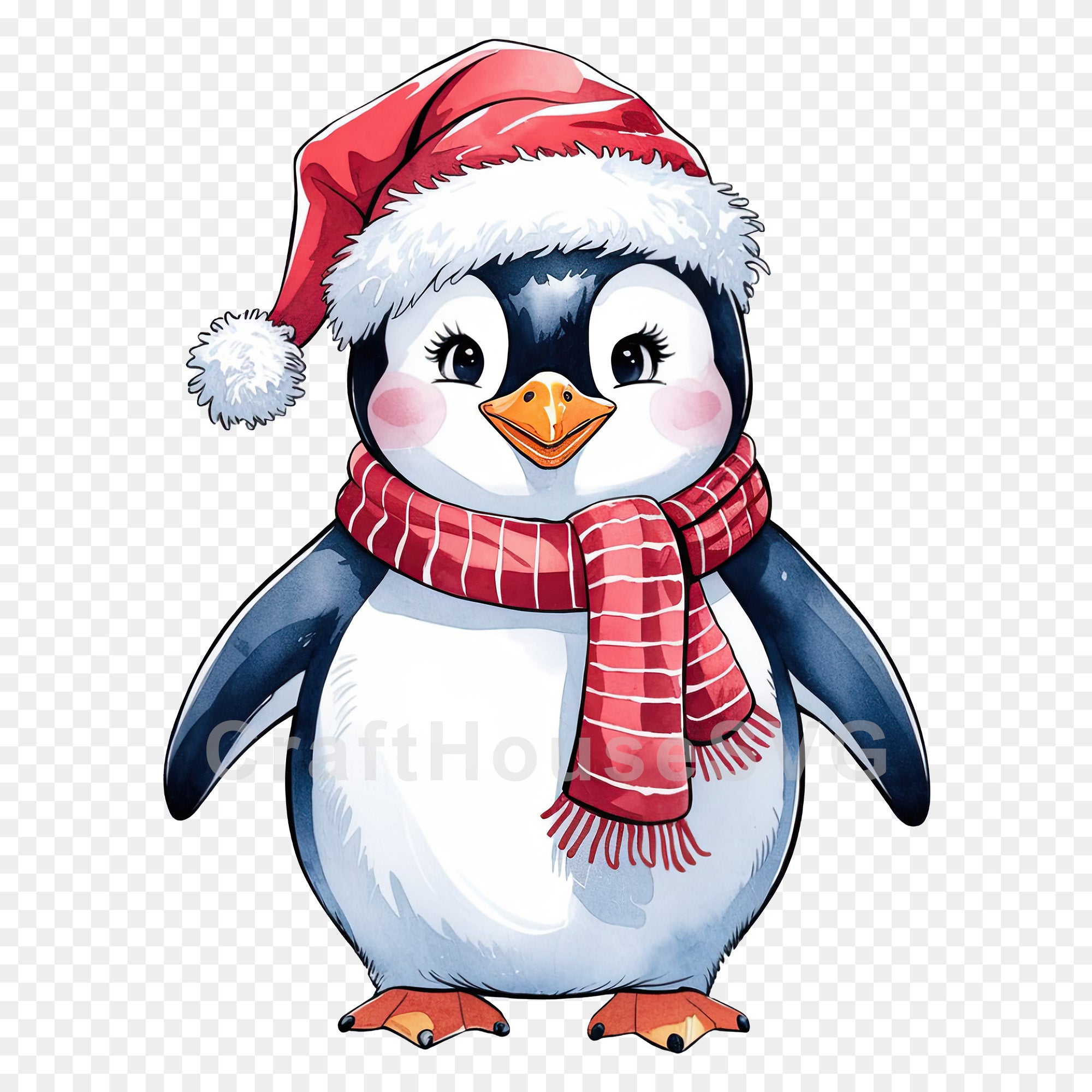 Christmas Penguin Clipart Sublimation Bundle