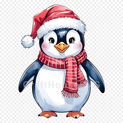 Christmas Penguin Clipart Sublimation Bundle