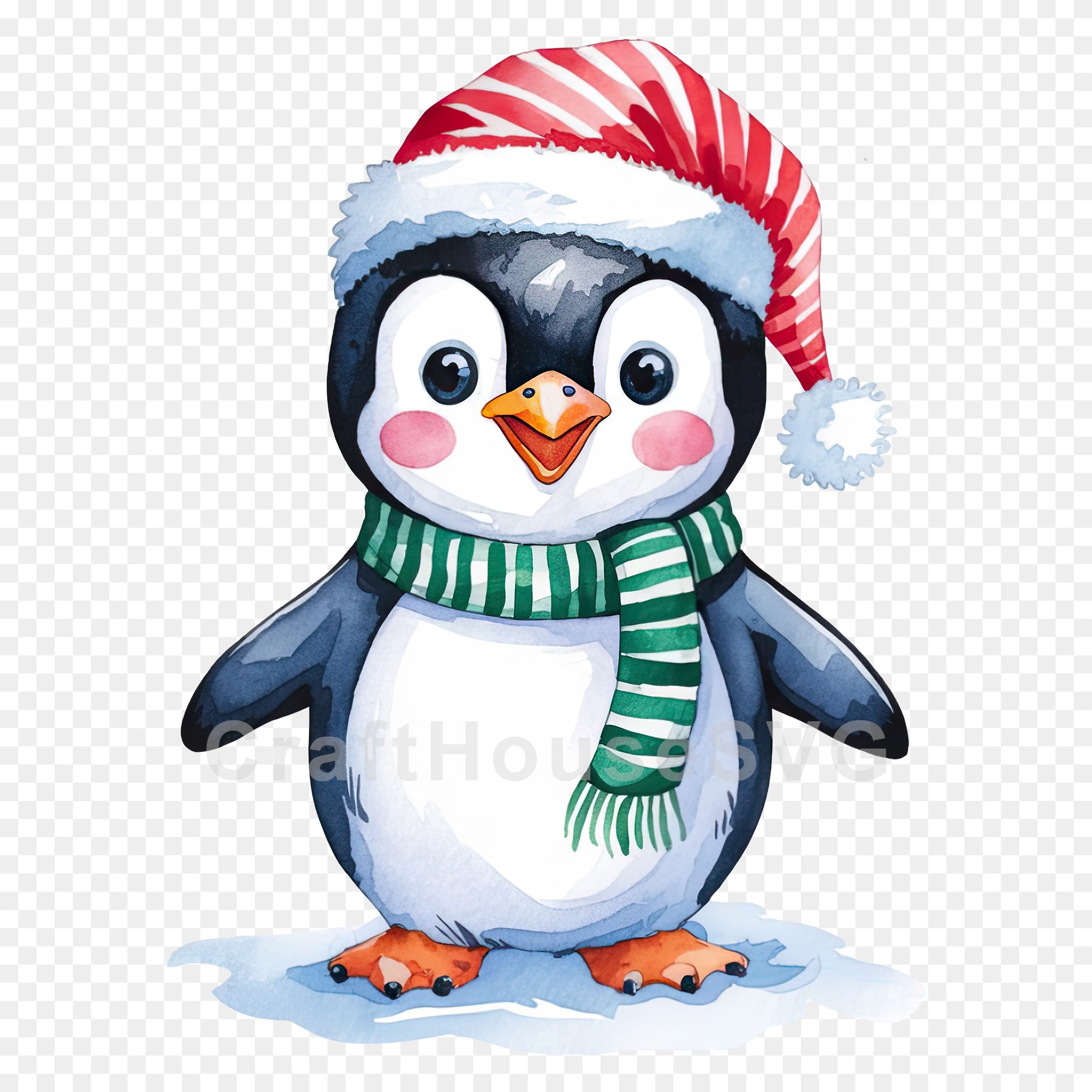 Christmas Penguin Clipart Sublimation Bundle