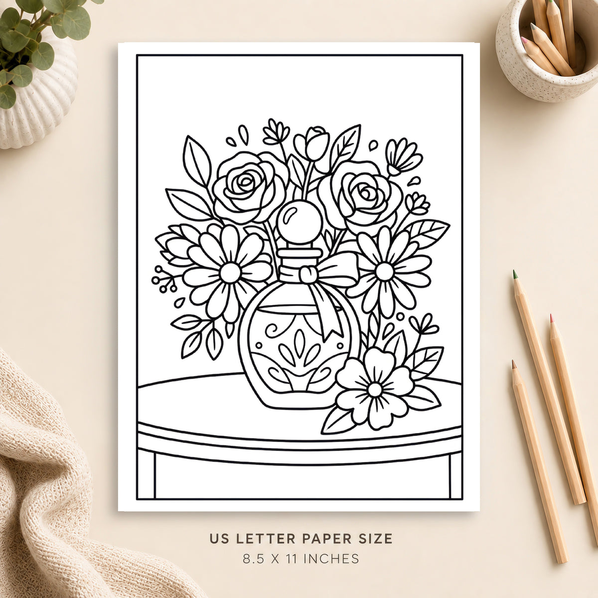 Perfume and Flowers Coloring Page 2