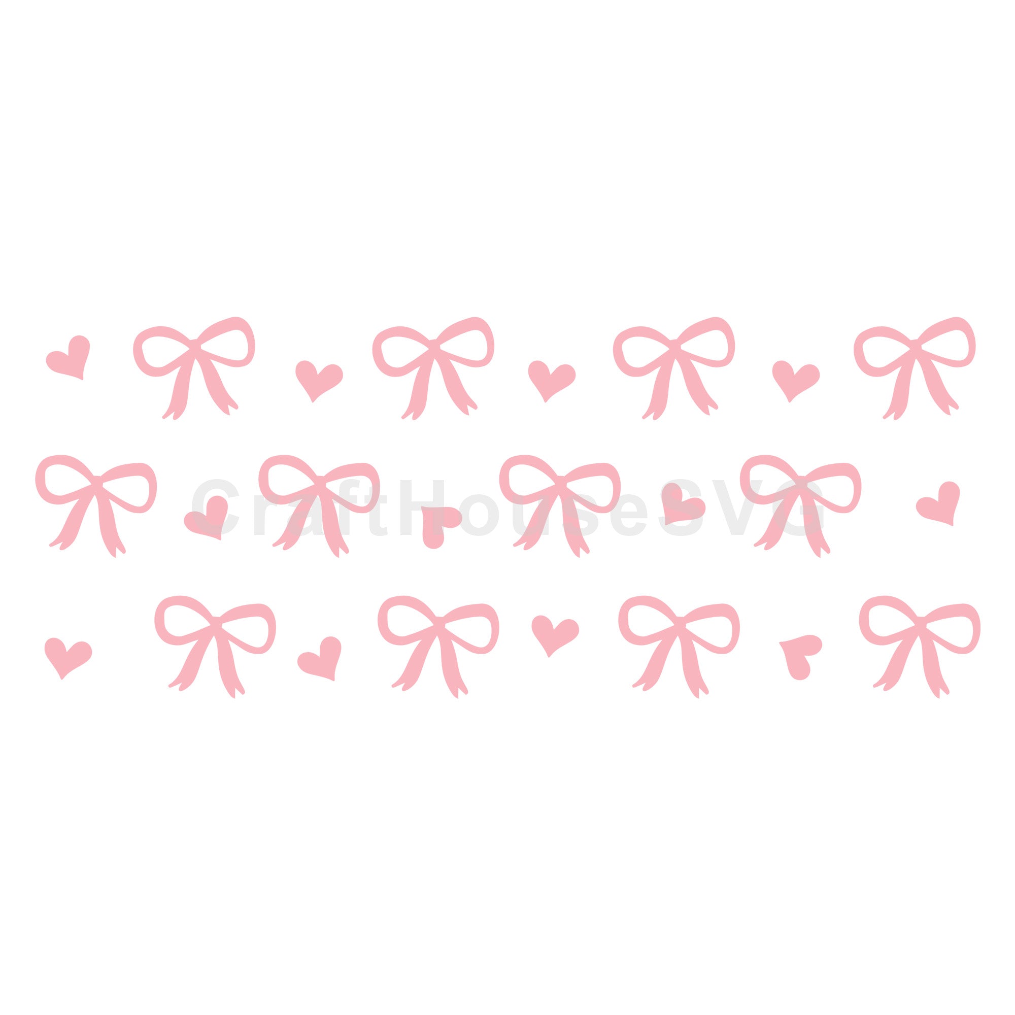 Coquette Bows and Hearts SVG 16 Oz Glass Can Wrap Cut File