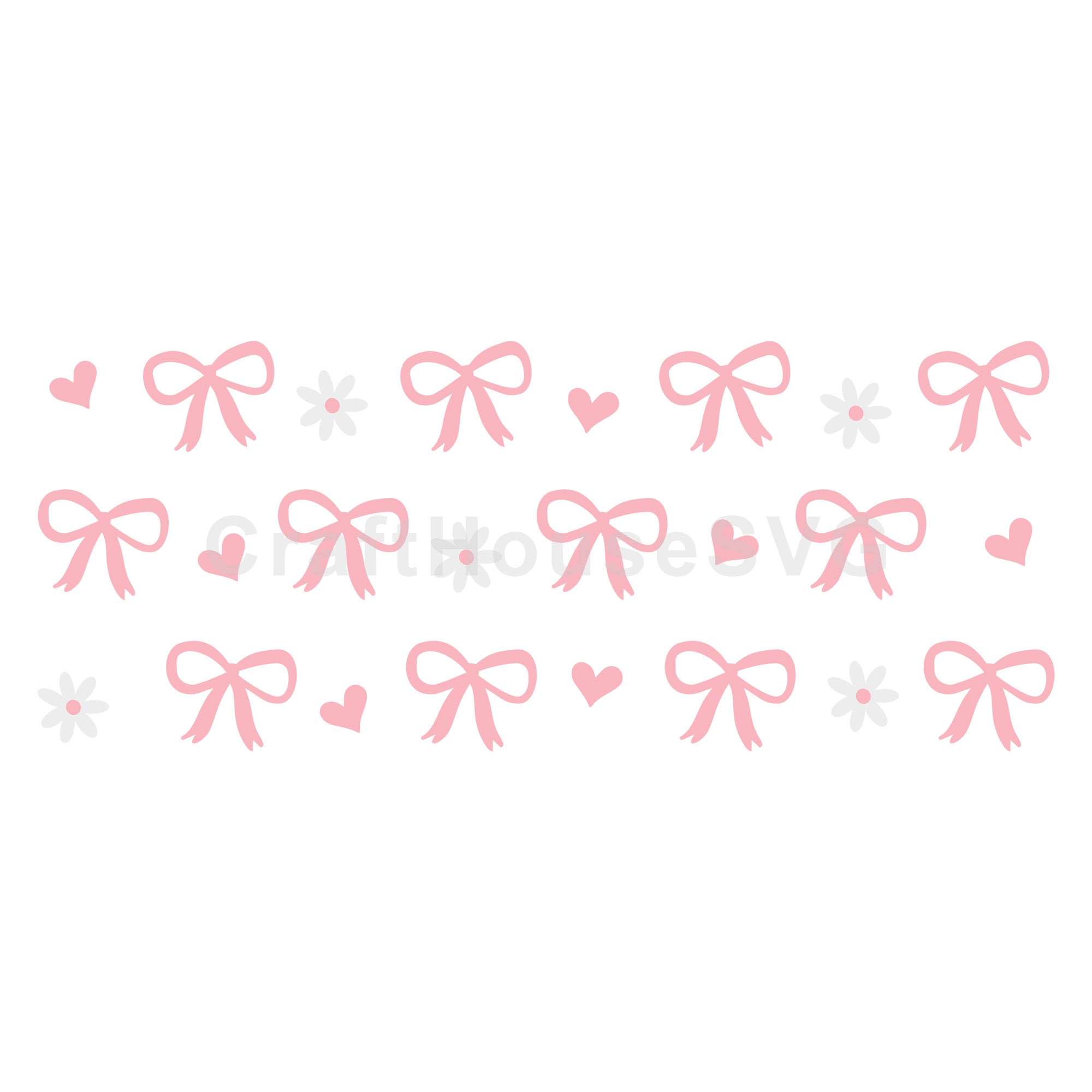 Coquette Bows and Flowers SVG 16 Oz Glass Can Wrap Cut File