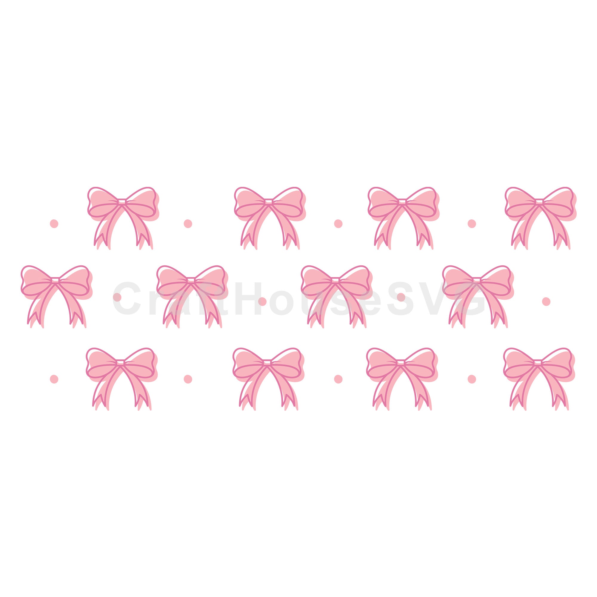 Cute Layered Bows SVG 16 Oz Glass Can Wrap Cut File