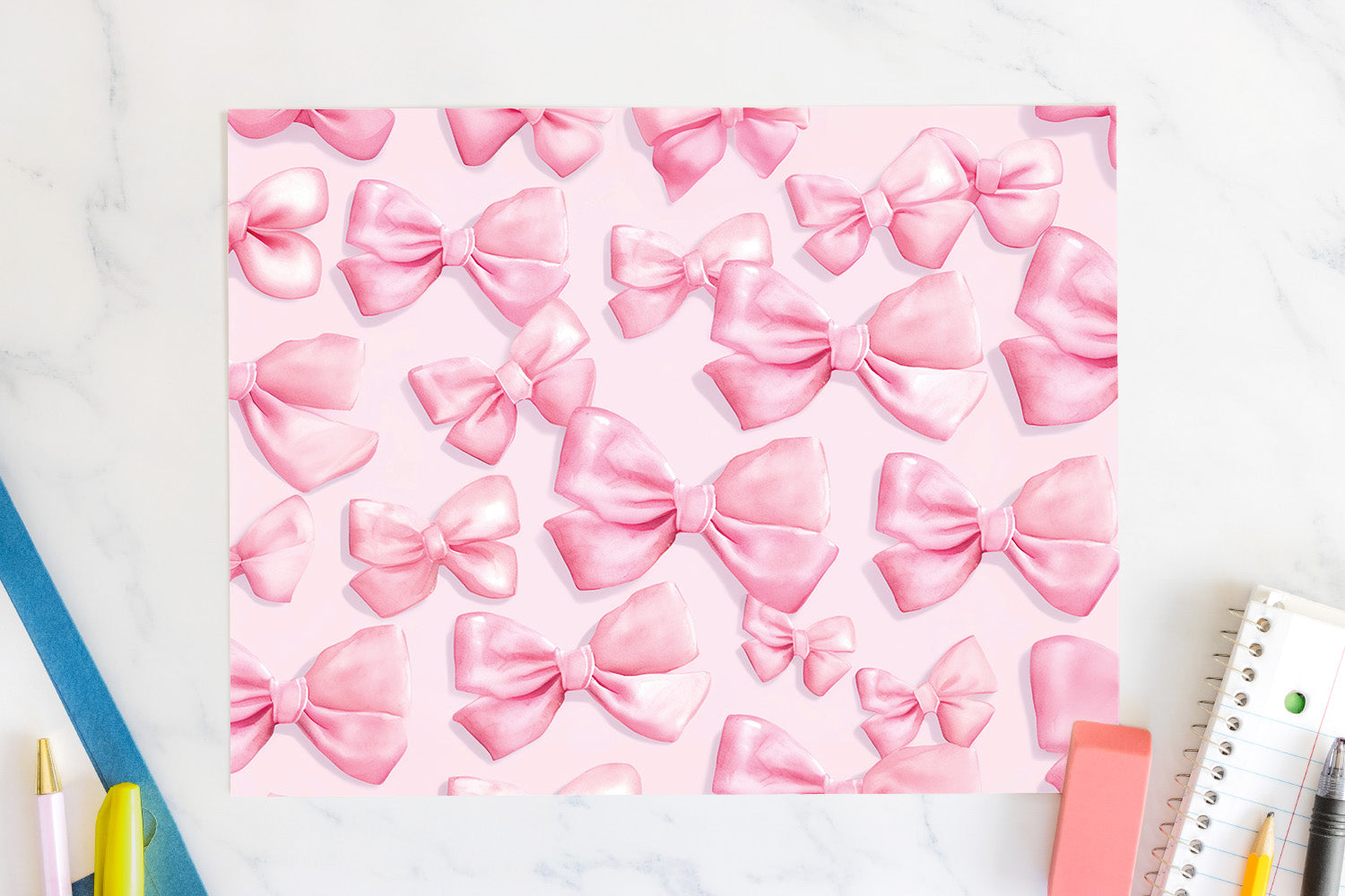 FREE Pink Ribbons 20oz Tumbler Wrap Sublimation Design Bow Pattern PNG - Craft House SVG