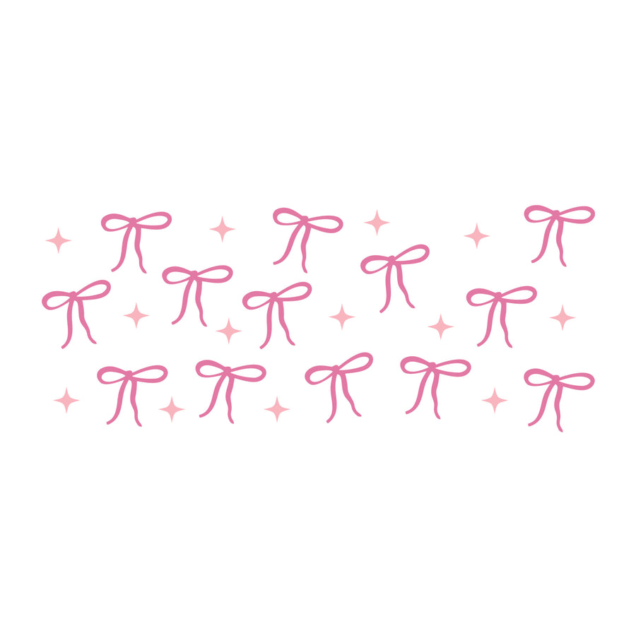 Pink Bow Glass Can Wrap SVG design for Cricut, Silhouette, laser cutting, vinyl, sublimation, and craft projects.