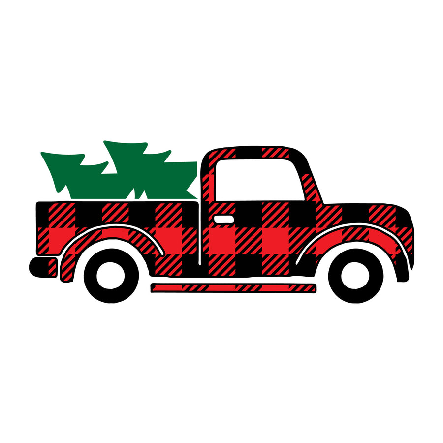 Plaid Christmas Truck SVG for Cricut, Silhouette, laser cutting, vinyl, sublimation, Christmas shirts, signs, decals, mugs, and DIY craft projects.