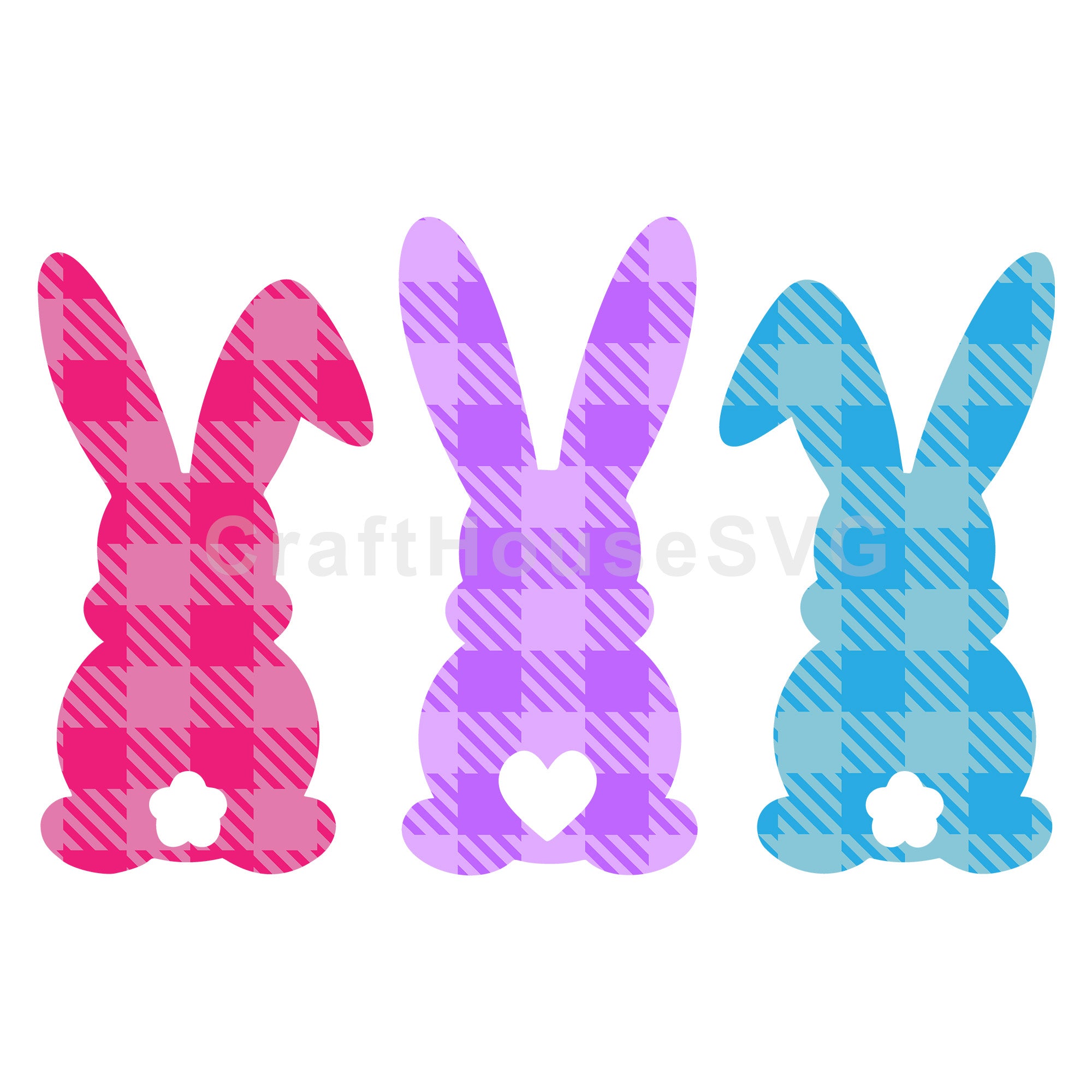 Plaid bunnies SVG