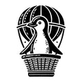 Playful Penguin in a Hot Air Balloon Adventure SVG design for Cricut, Silhouette, laser cutting, vinyl, sublimation, and craft projects.