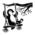 Playful Penguin on a Tree Swing SVG design for Cricut, Silhouette, laser cutting, vinyl, sublimation, and craft projects.