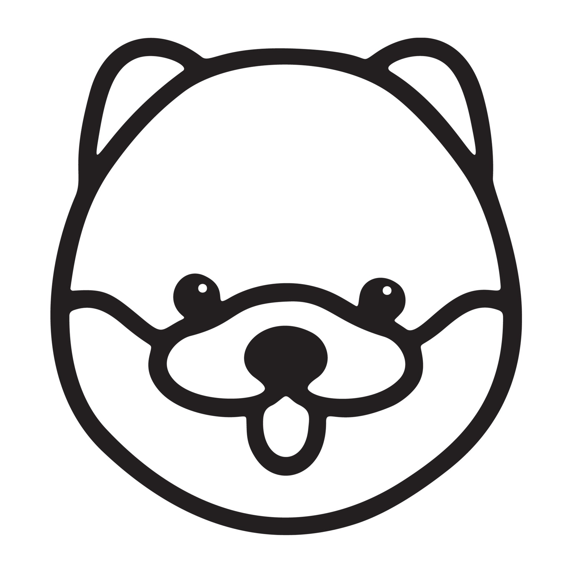 Pomeranian SVG dog outline design for Cricut, Silhouette, laser cutting, vinyl, sublimation, and pet craft projects.