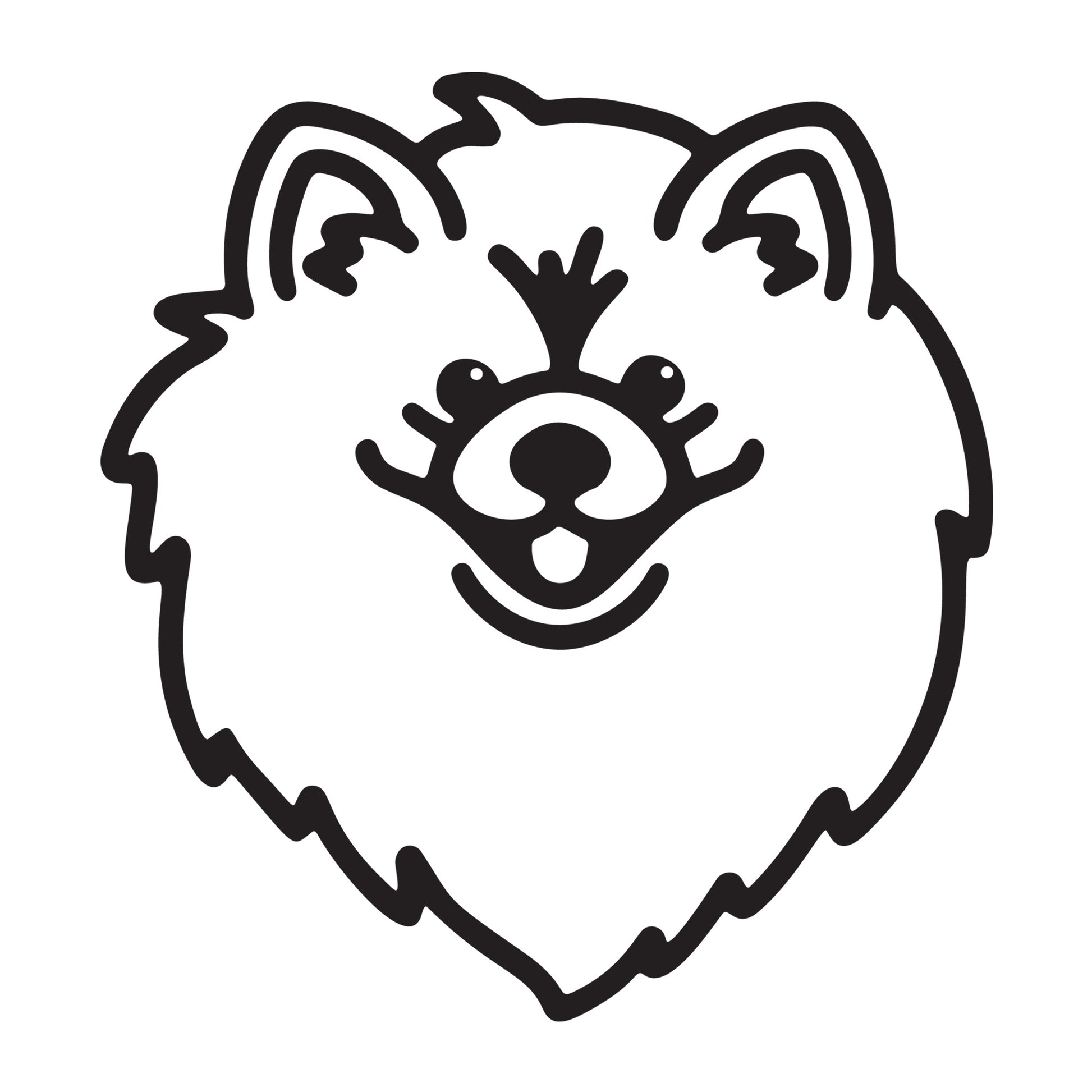 Pomeranian SVG dog outline design for Cricut, Silhouette, laser cutting, vinyl, sublimation, and pet craft projects.
