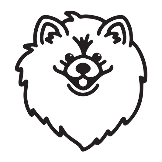 Pomeranian SVG dog outline design for Cricut, Silhouette, laser cutting, vinyl, sublimation, and pet craft projects.