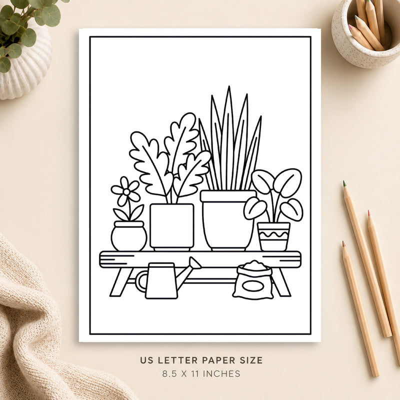 Potted Plants Coloring Page 3