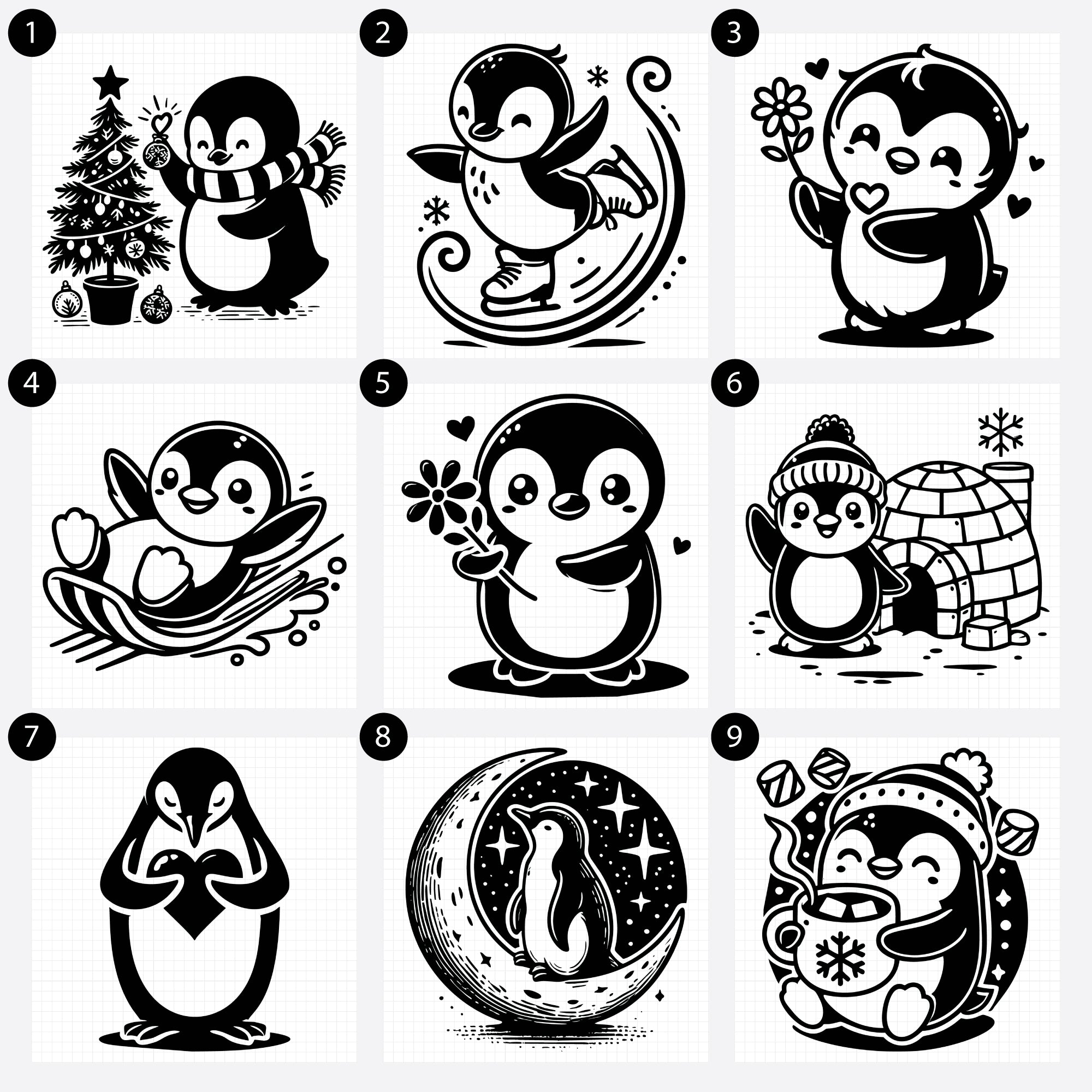 Penguin SVG Bundle