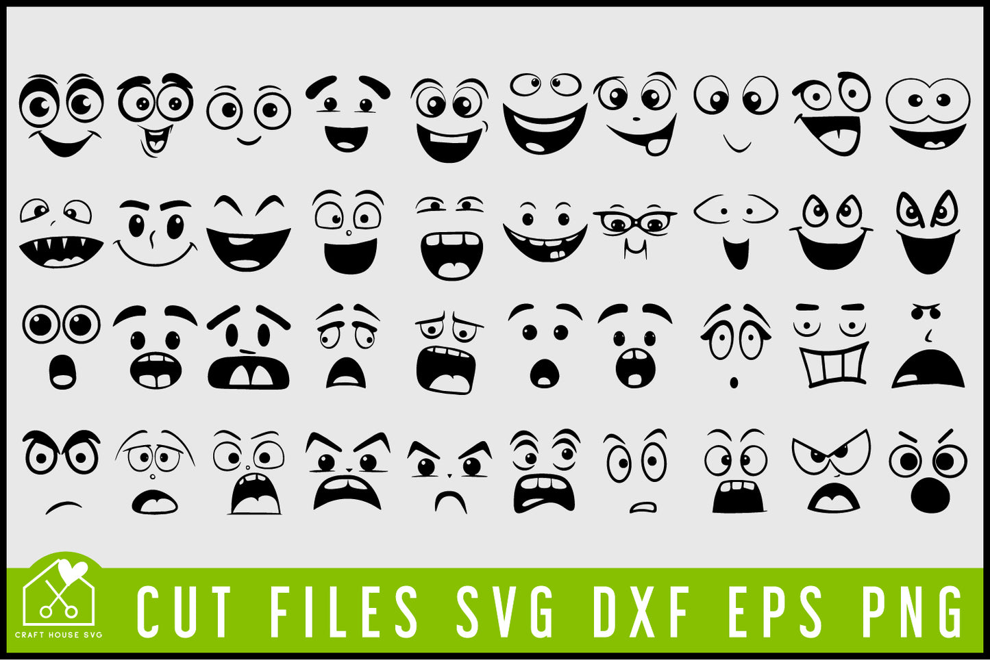 Cartoon Faces SVG Bundle - Craft House SVG