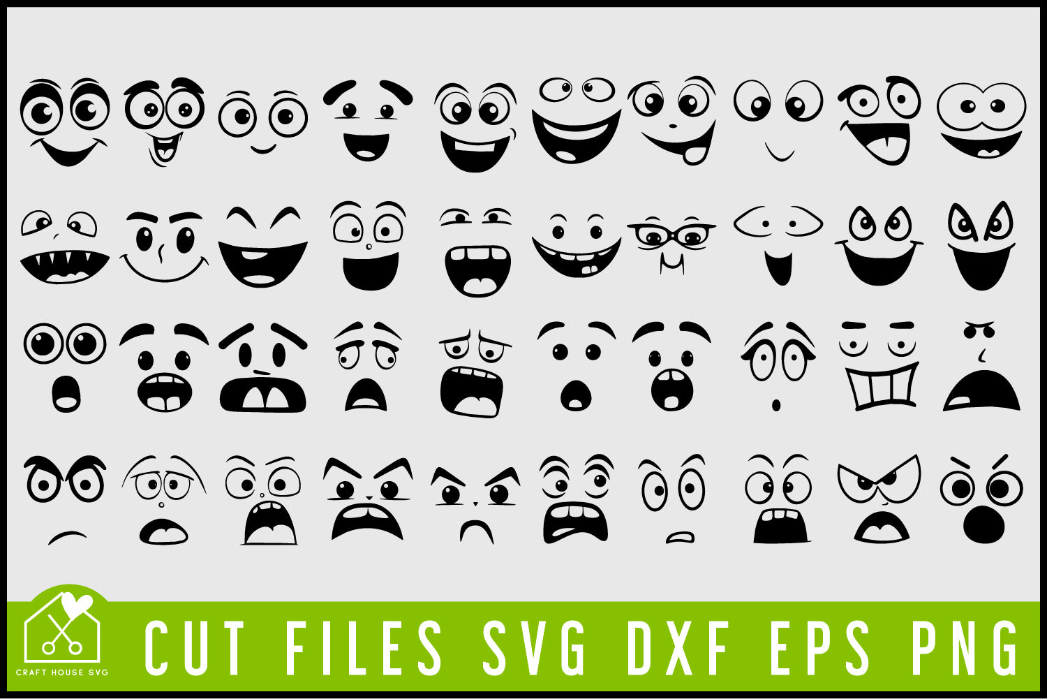 Cartoon Faces SVG Bundle - Craft House SVG