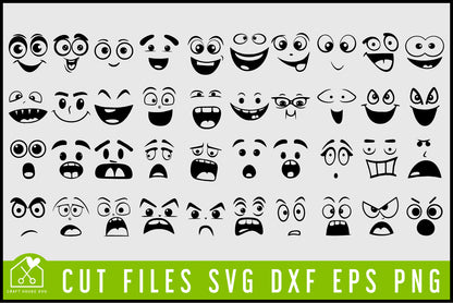 Cartoon Faces SVG Bundle - Craft House SVG