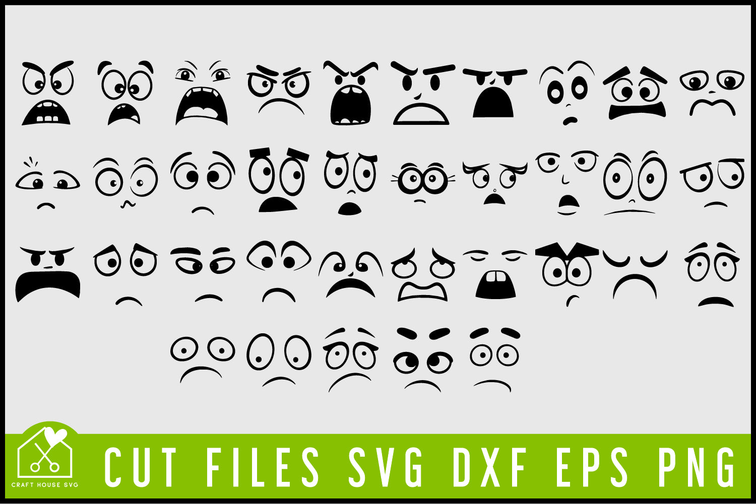 Cartoon Faces SVG Bundle - Craft House SVG