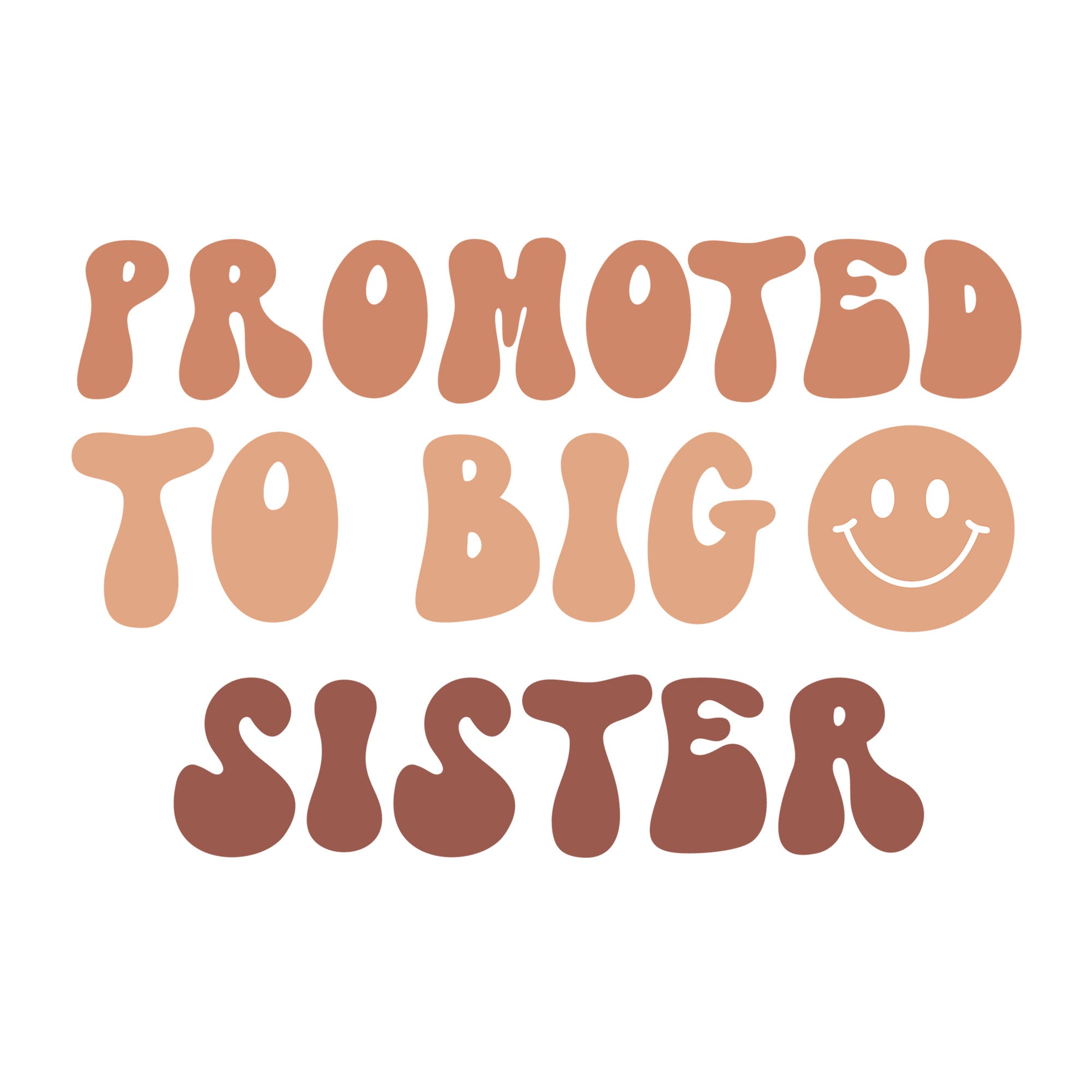 Promoted To Big Sister SVG design for Cricut, Silhouette, laser cutting, vinyl, sublimation, and baby craft projects.