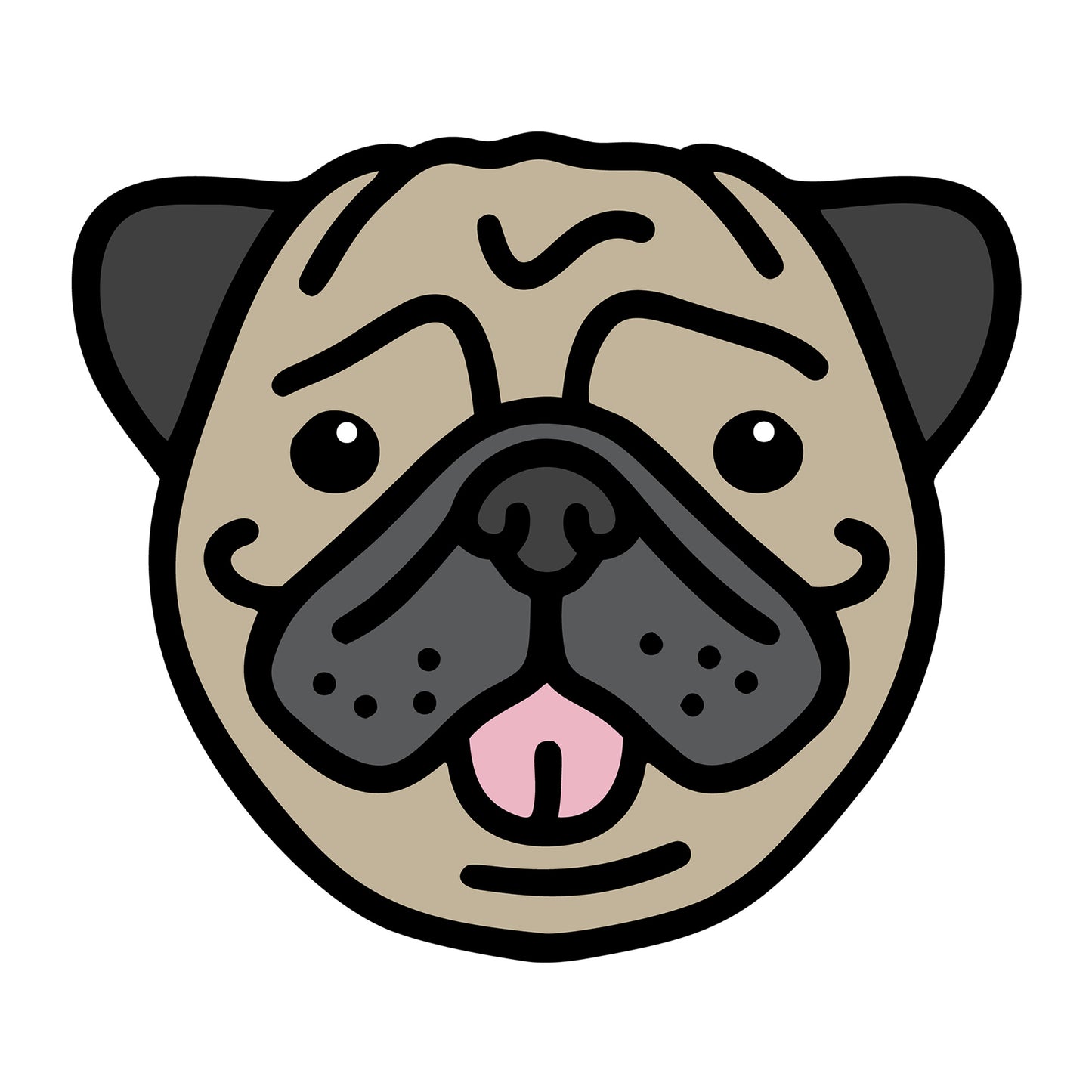 Pug SVG dog design for Cricut, Silhouette, laser cutting, vinyl, sublimation, and pet craft projects.