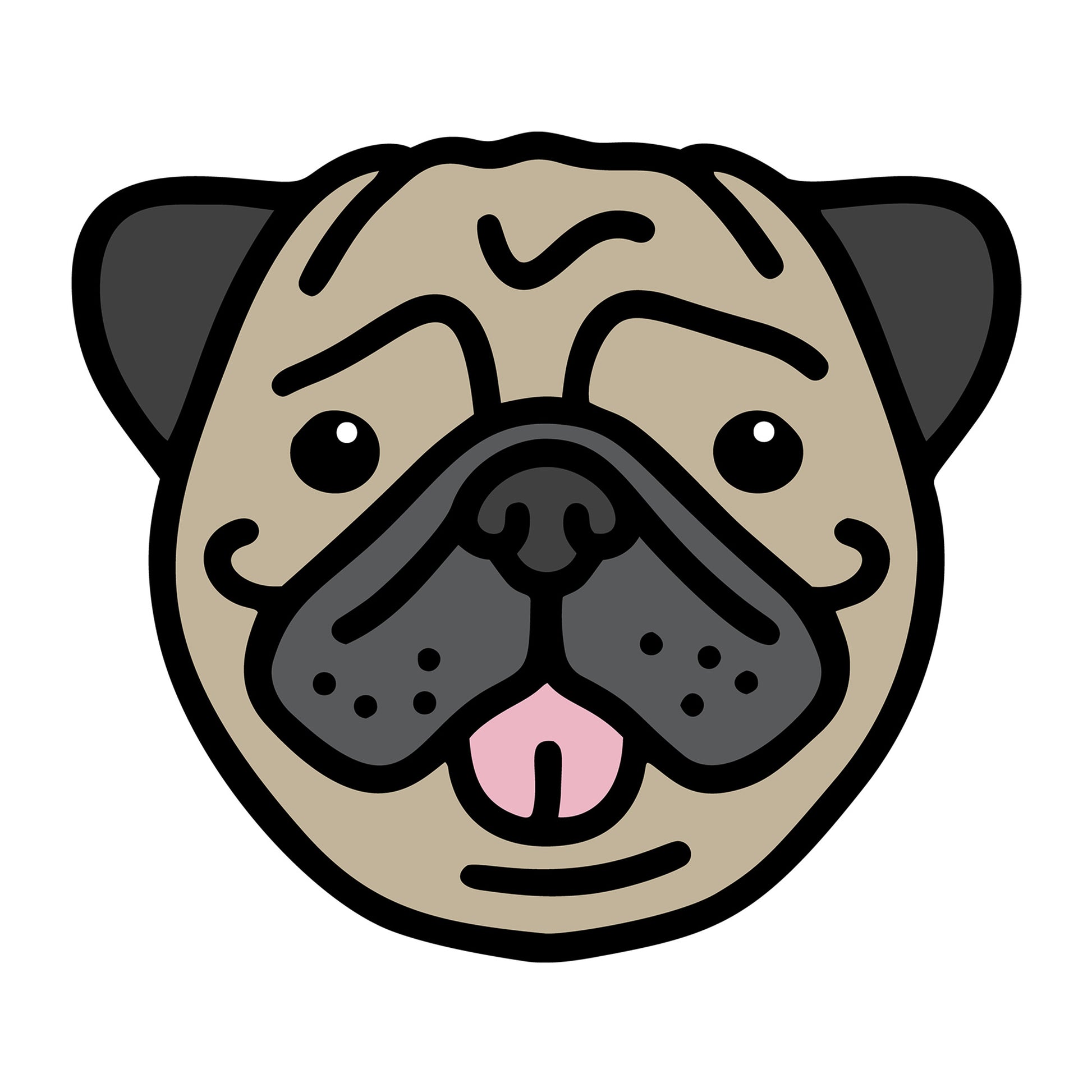 Pug SVG dog design for Cricut, Silhouette, laser cutting, vinyl, sublimation, and pet craft projects.