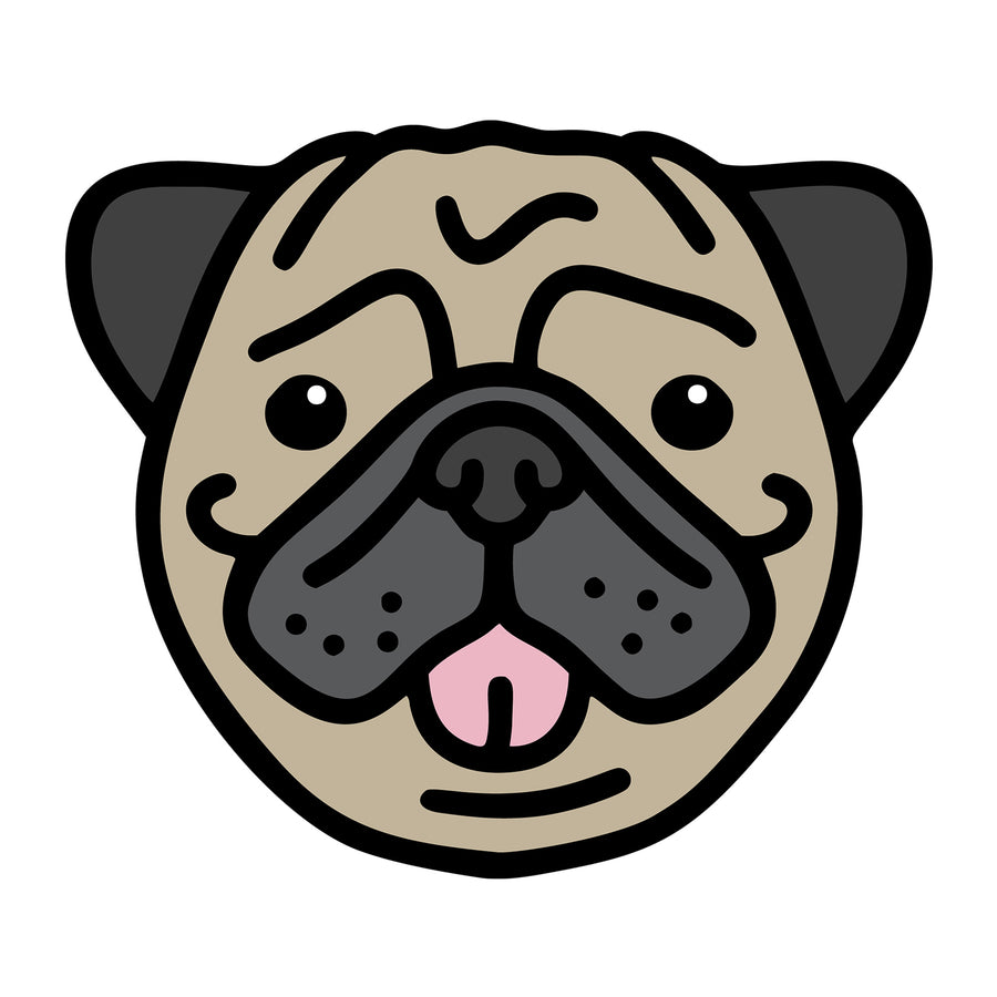 Pug SVG dog design for Cricut, Silhouette, laser cutting, vinyl, sublimation, and pet craft projects.